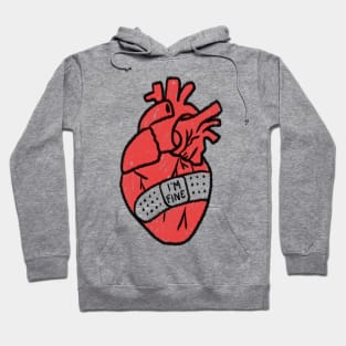 I'm Fine Broken Hearth With Plaster Sarcasm Hoodie